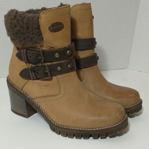 Eric Michael Lug Sole Heeled Ankle Boot, Zipper, Fur Lined, Women's Size 6.5